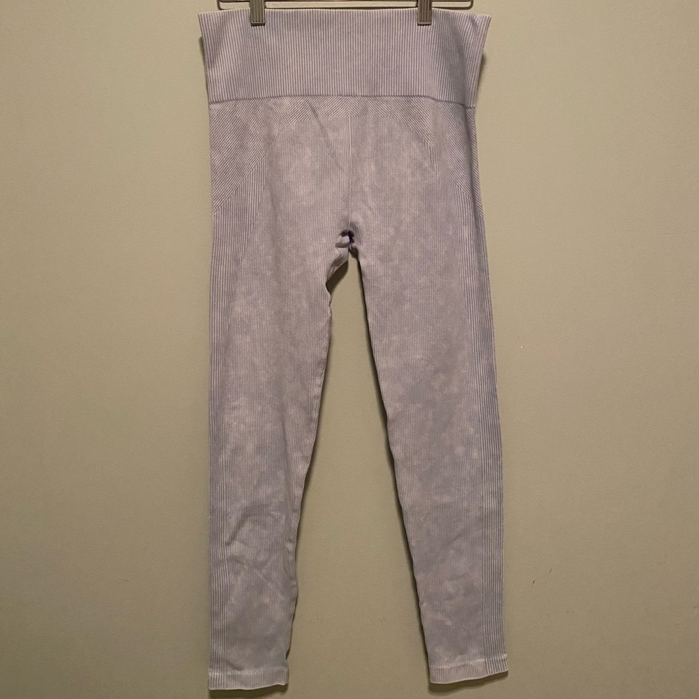 Sky Blue Soft Ribbed Leggings